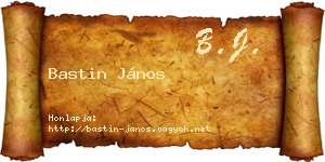 Bastin János névjegykártya